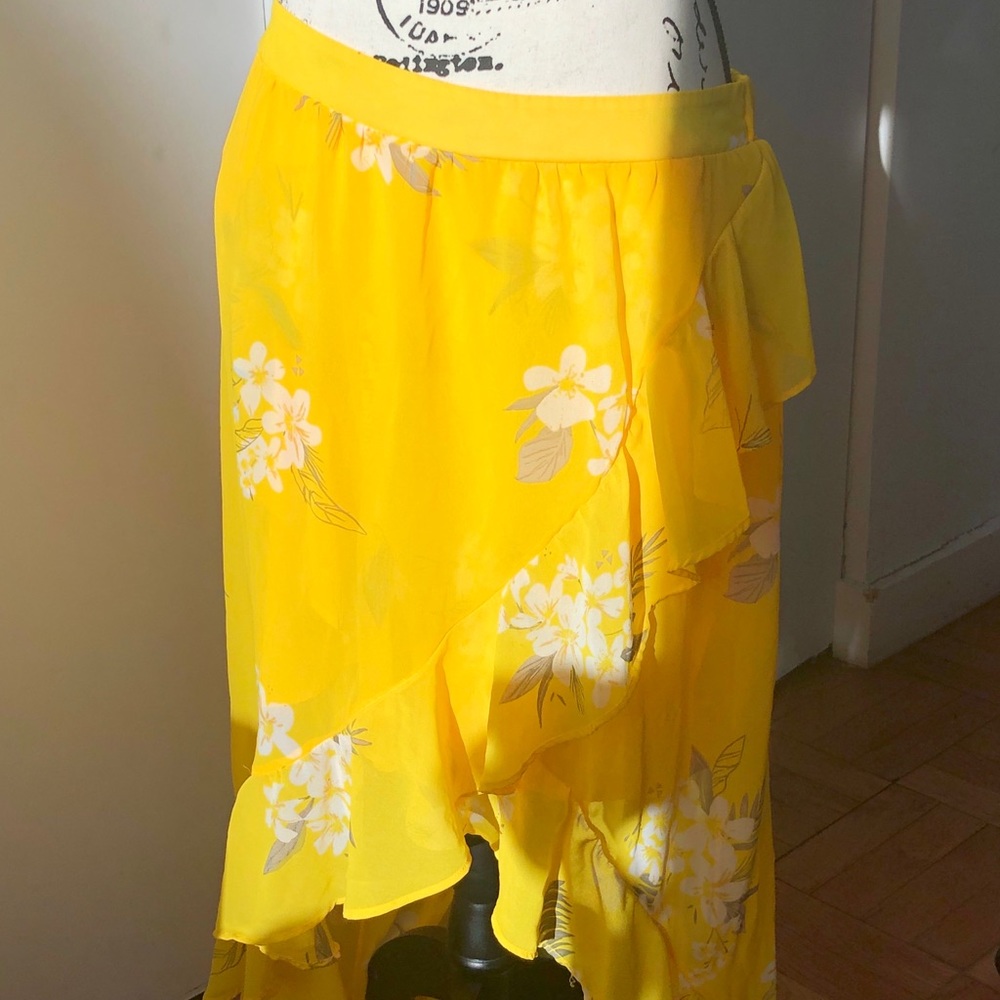 Andeawy High Low Yellow Skirt Sz L - Picture 7 of 11